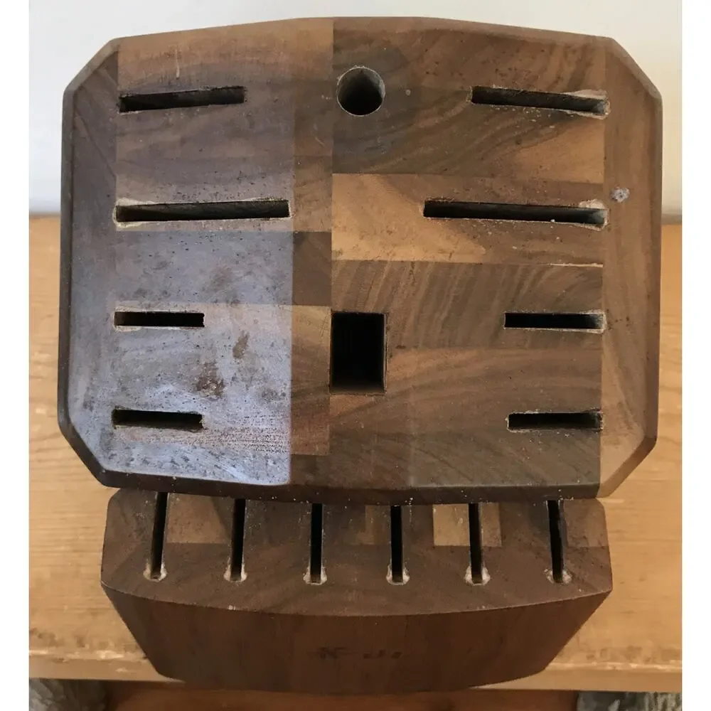 Cangshan Hardwood Teak Wood Wooden 14 Knife Block Holder